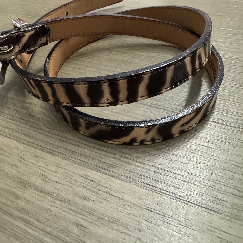 Brighton Black and Tan Leopard Belt with Engraved Silver Buckle - Picture 3 of 7